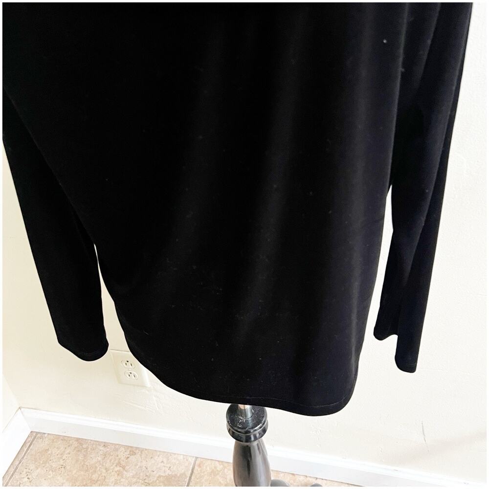 Talbots Off The Shoulder Black Velvet Pullover Blouse XL Petite Holiday Goth - Picture 9 of 11